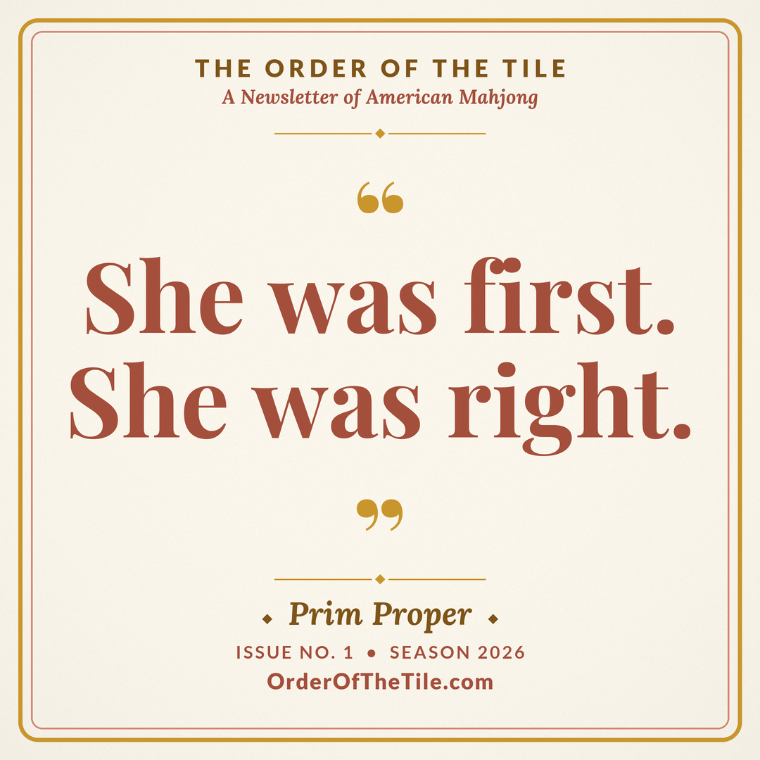 Order of the Tile quote card: She was first. She was right.
