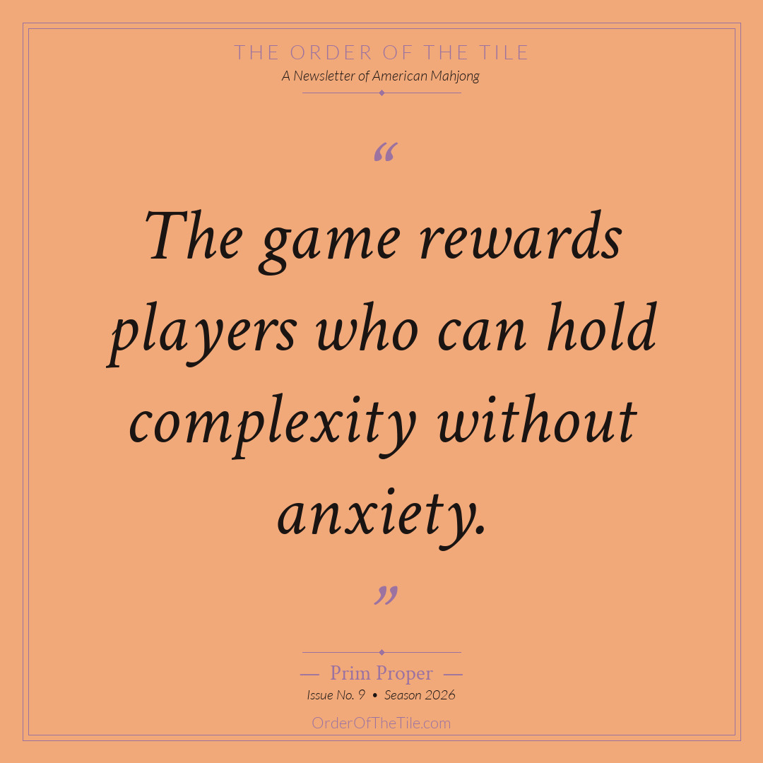 Order of the Tile quote card: The game rewards players who can hold complexity without anxiety.