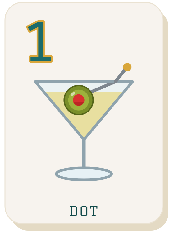 The Cocktails One Dot, the martini