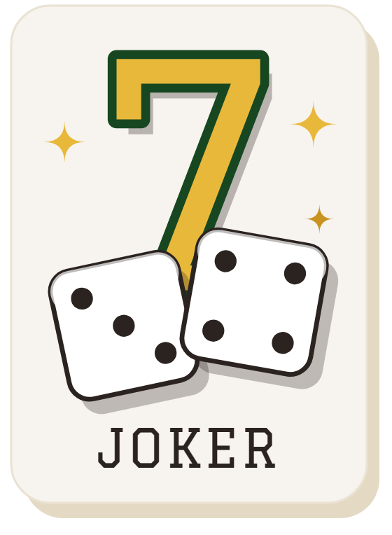 The Lucky Joker, the lucky seven and a pair of dice