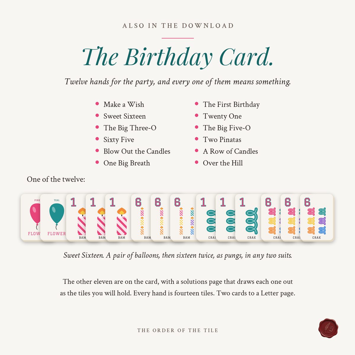 The Birthday Card Deck for American Mahjong photo 8