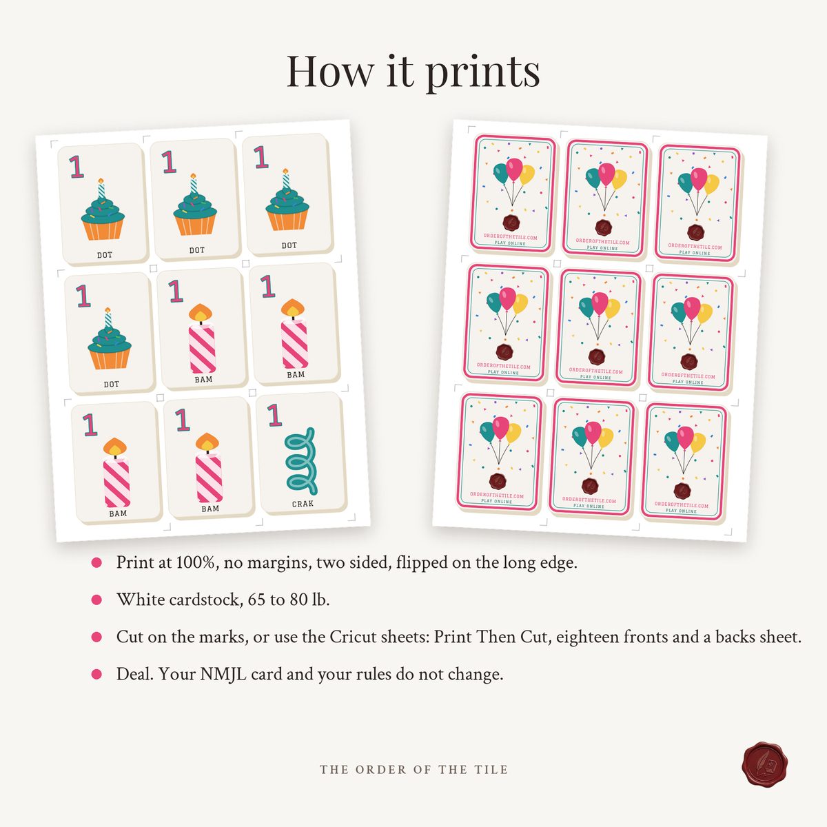 The Birthday Card Deck for American Mahjong photo 9