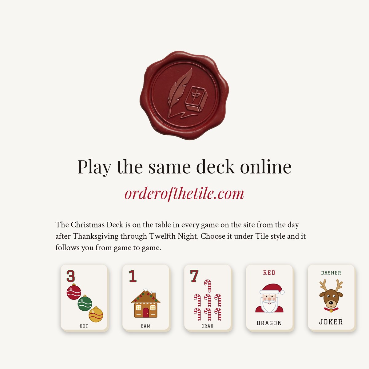 The Christmas Card Deck for American Mahjong photo 10