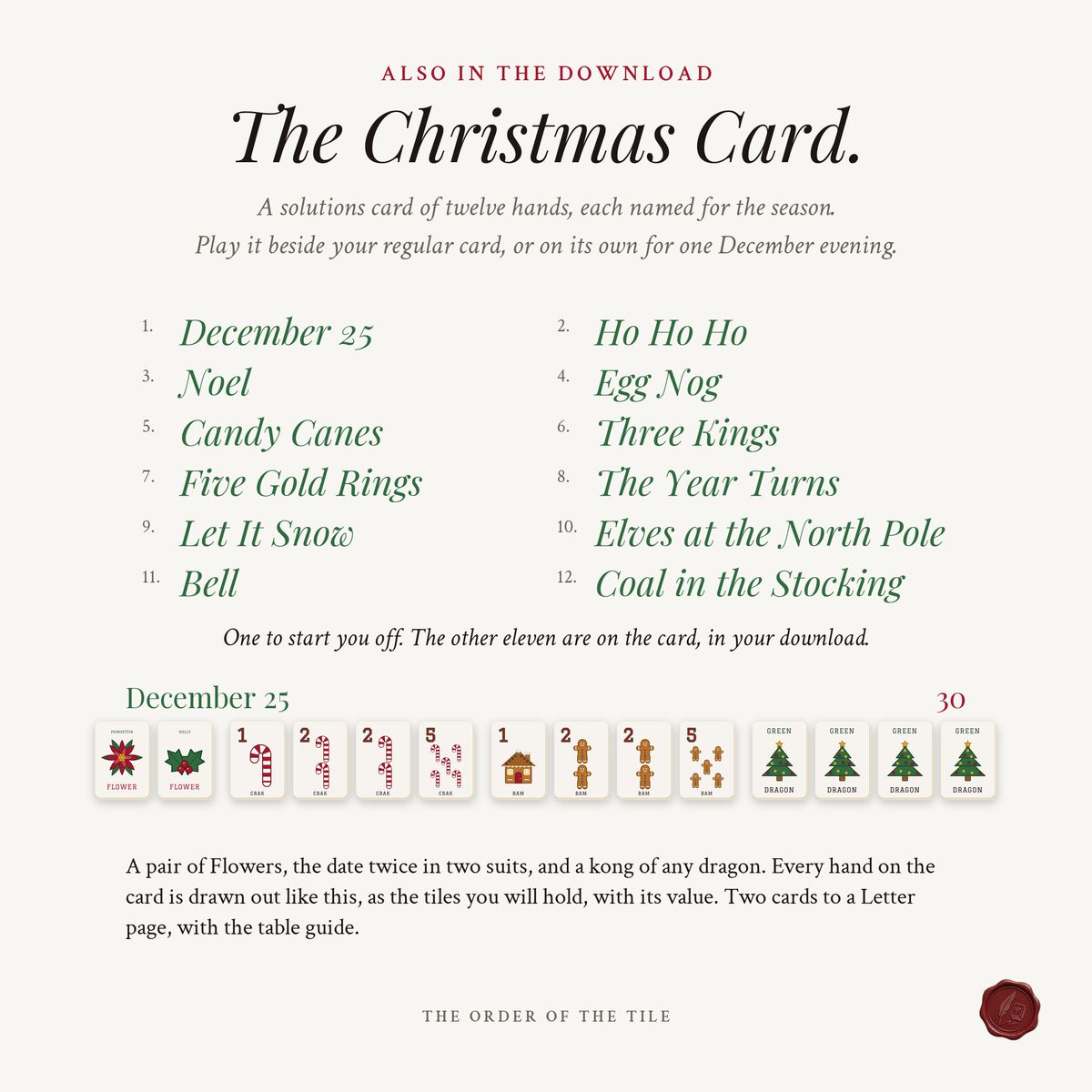 The Christmas Card Deck for American Mahjong photo 11