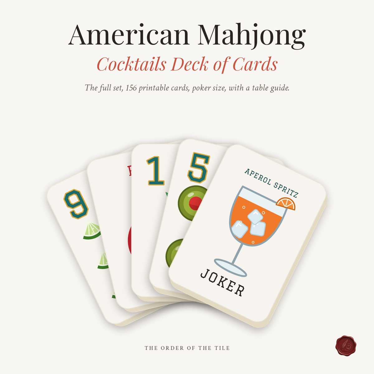 The Cocktails Card Deck for American Mahjong photo 1