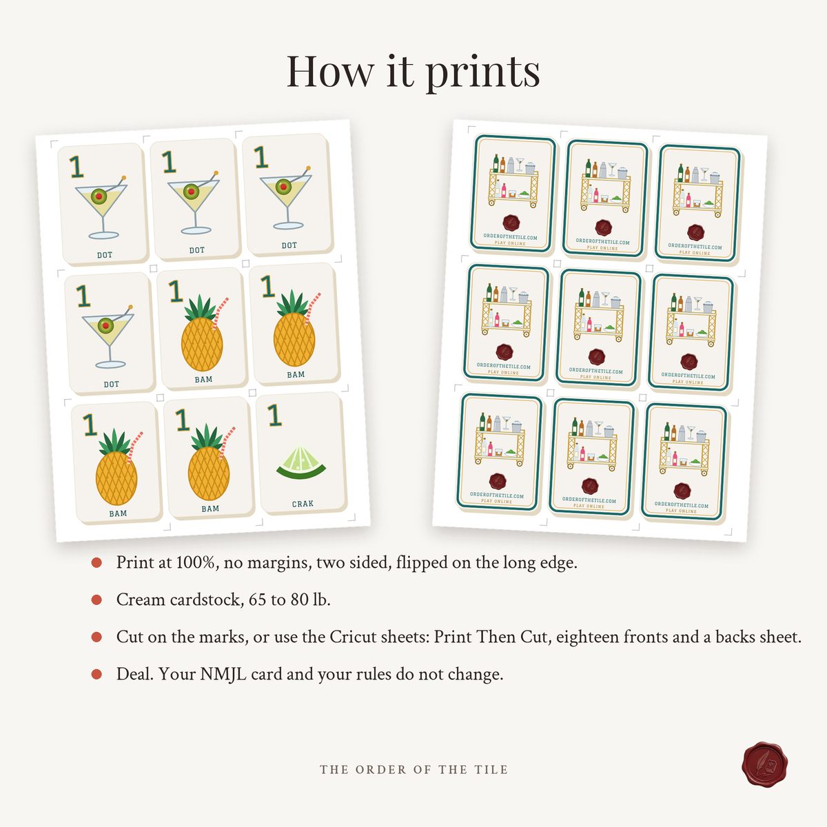 The Cocktails Card Deck for American Mahjong photo 9