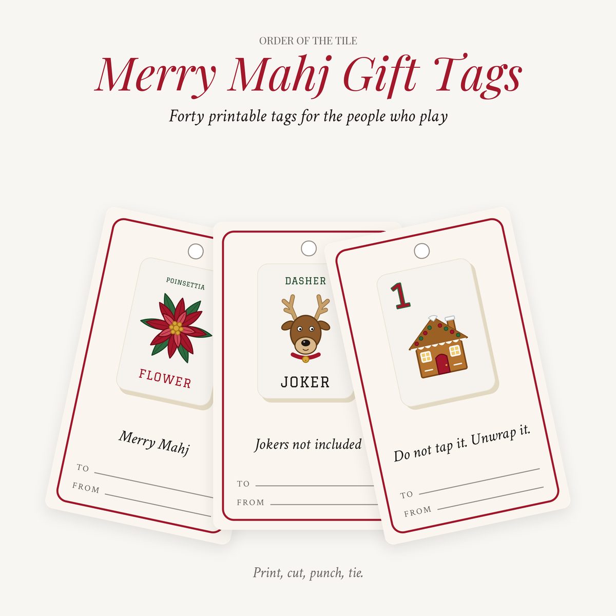 The Merry Mahj Gift Tags photo 1