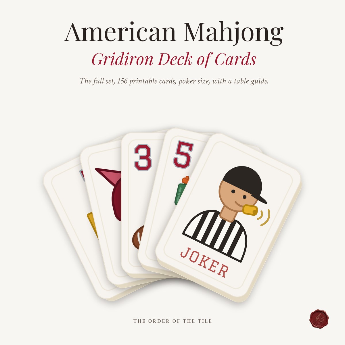 The Gridiron Card Deck for American Mahjong photo 1