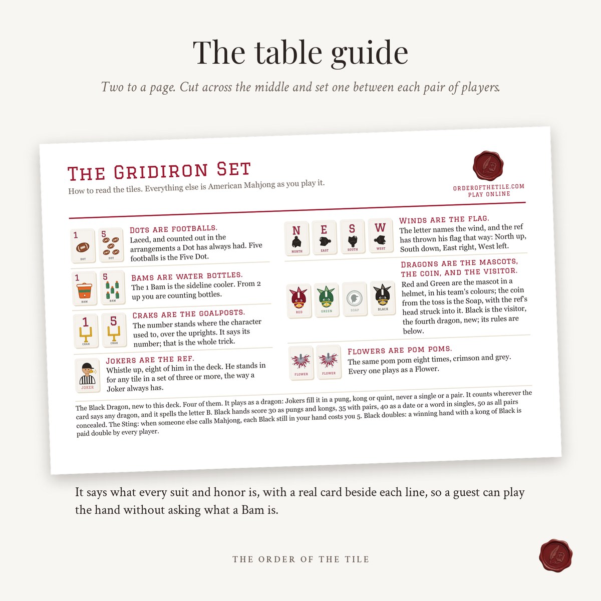The Gridiron Card Deck for American Mahjong photo 7
