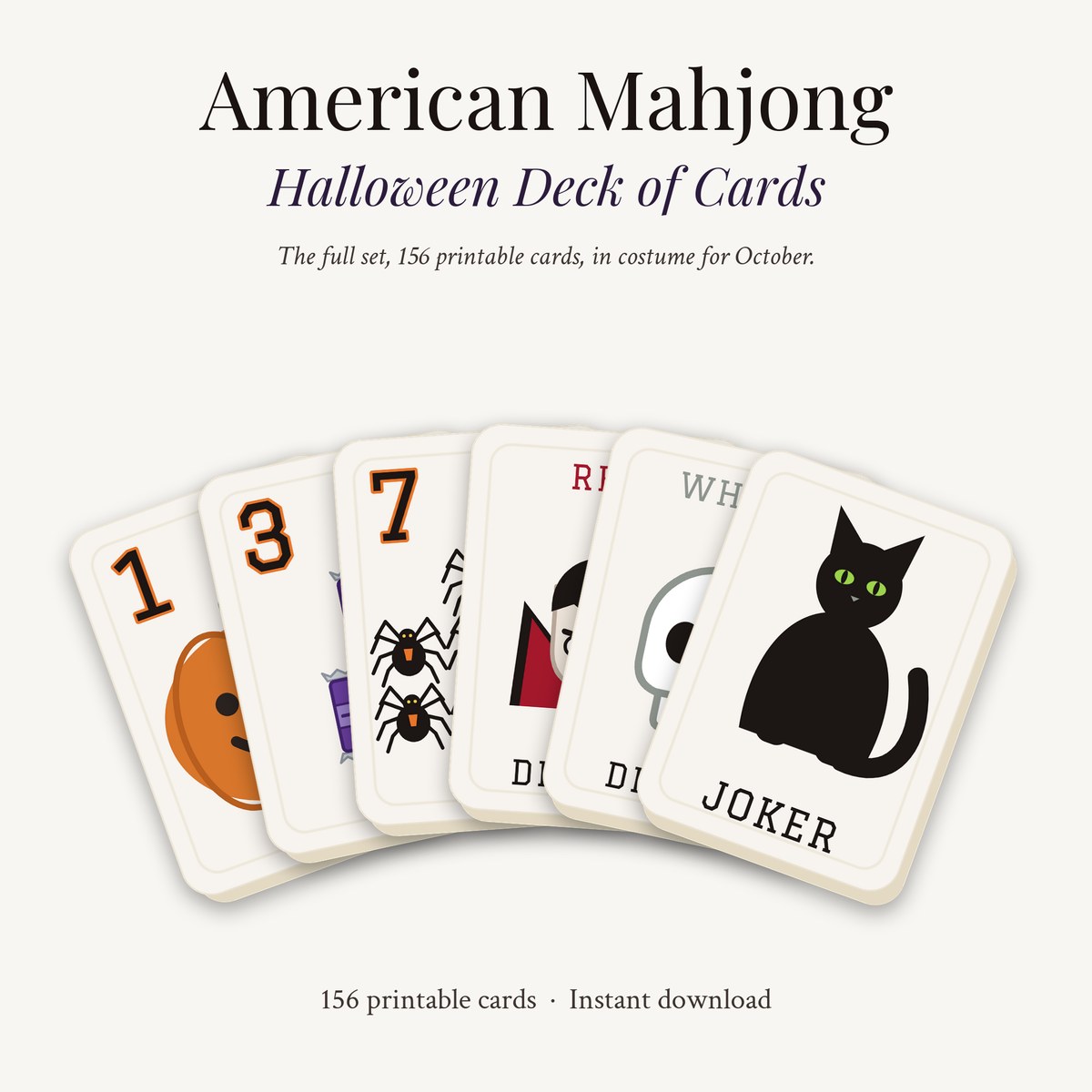 The Halloween Card Deck for American Mahjong photo 1