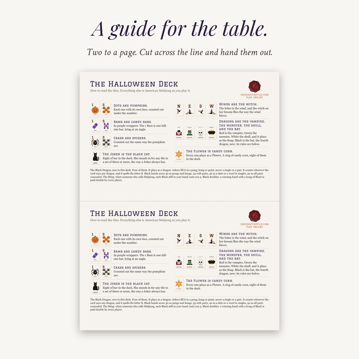 The Halloween Card Deck for American Mahjong photo 7