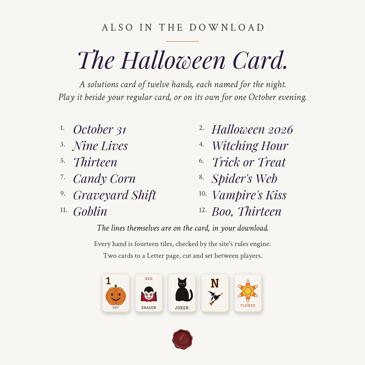 The Halloween Card Deck for American Mahjong photo 9