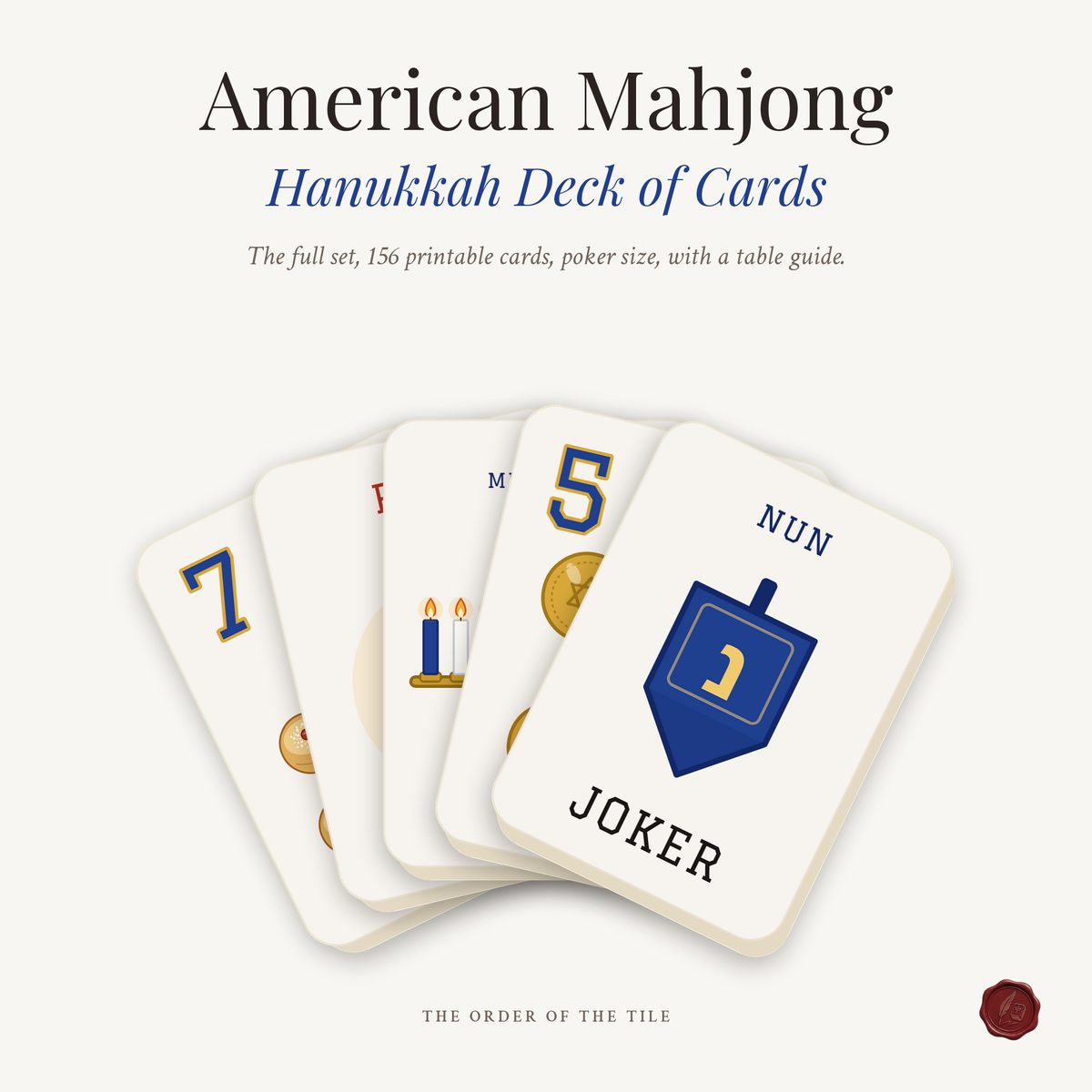 The Hanukkah Card Deck for American Mahjong photo 1