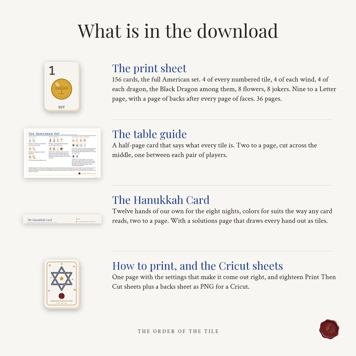The Hanukkah Card Deck for American Mahjong photo 2