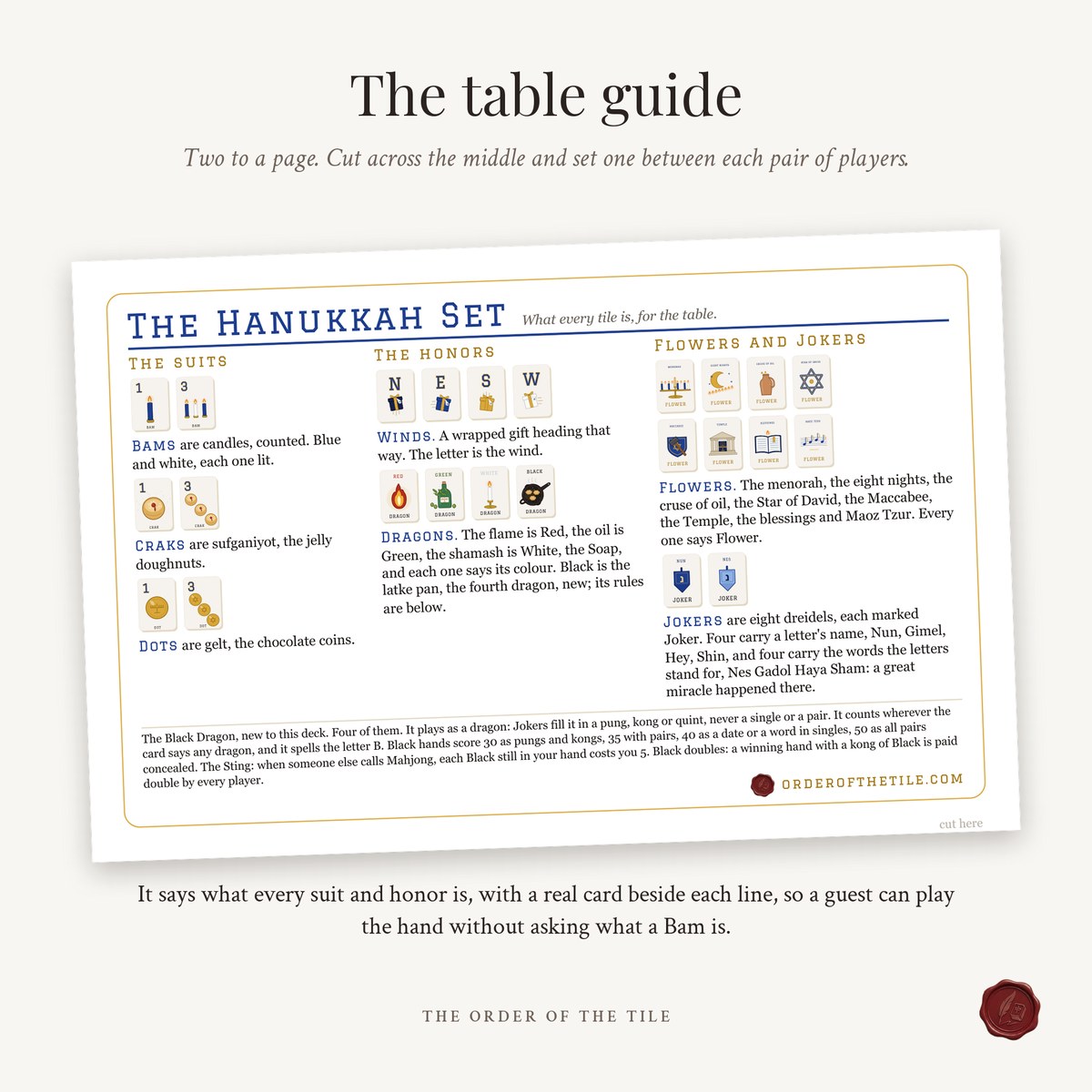 The Hanukkah Card Deck for American Mahjong photo 7