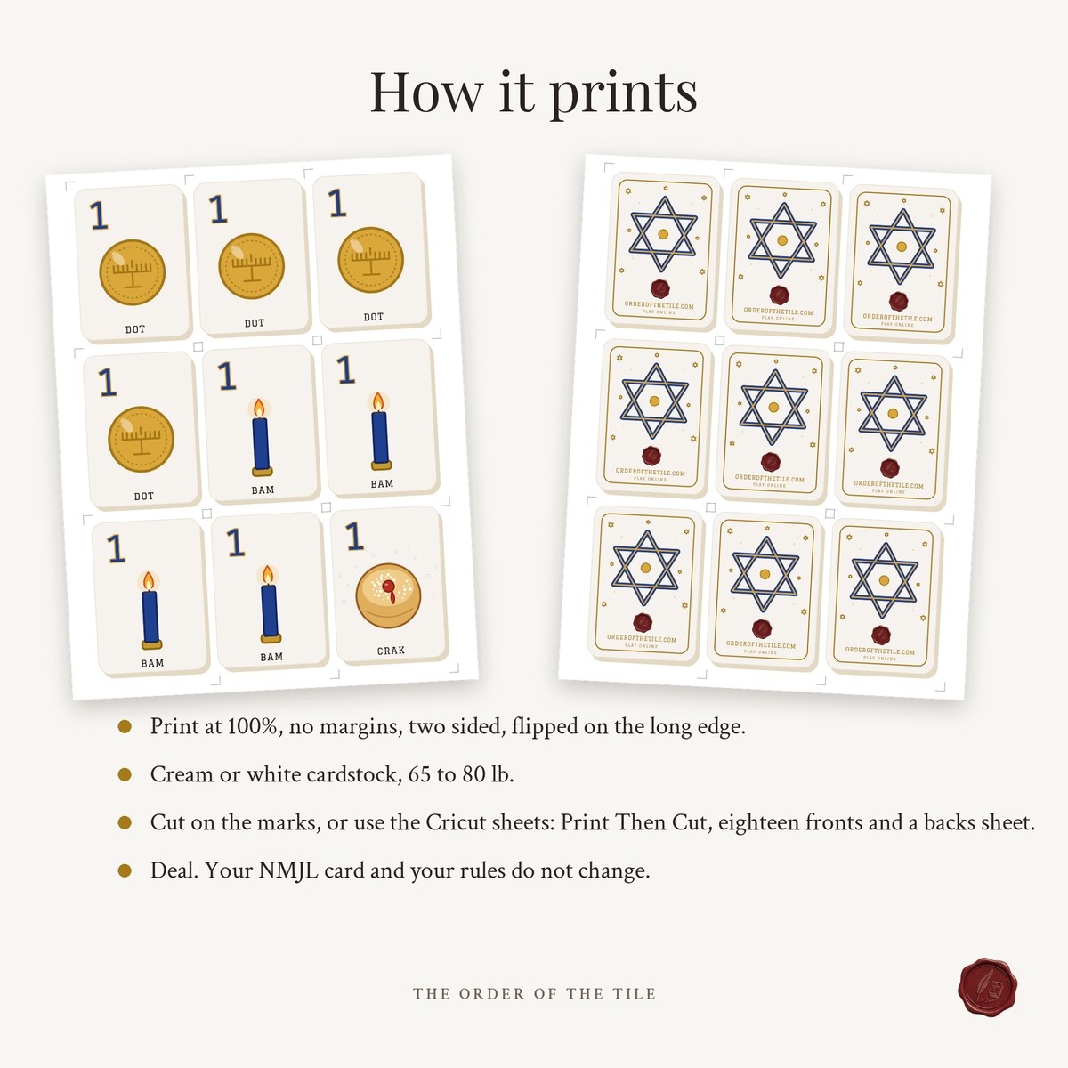 The Hanukkah Card Deck for American Mahjong photo 9