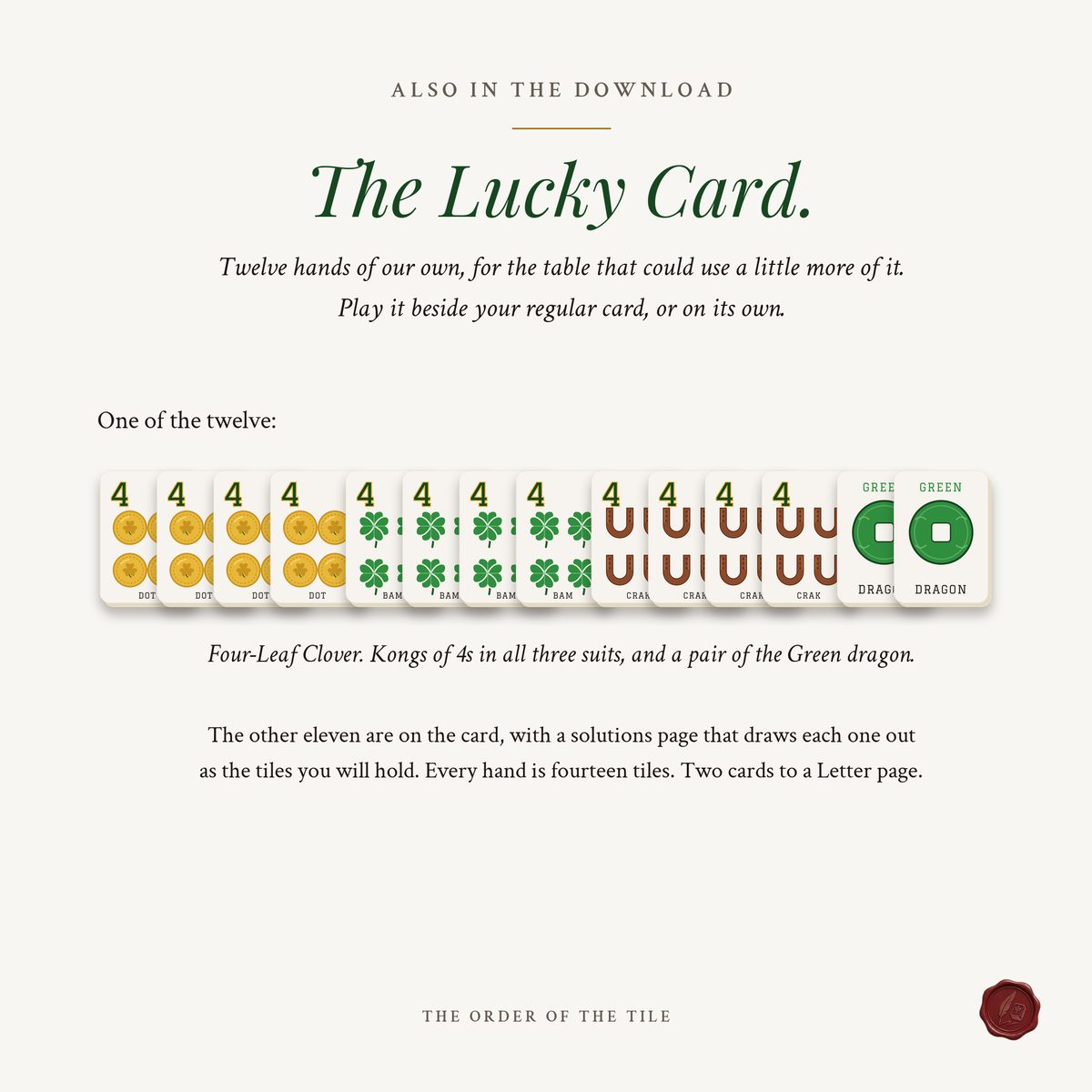 The Lucky Card Deck for American Mahjong photo 8