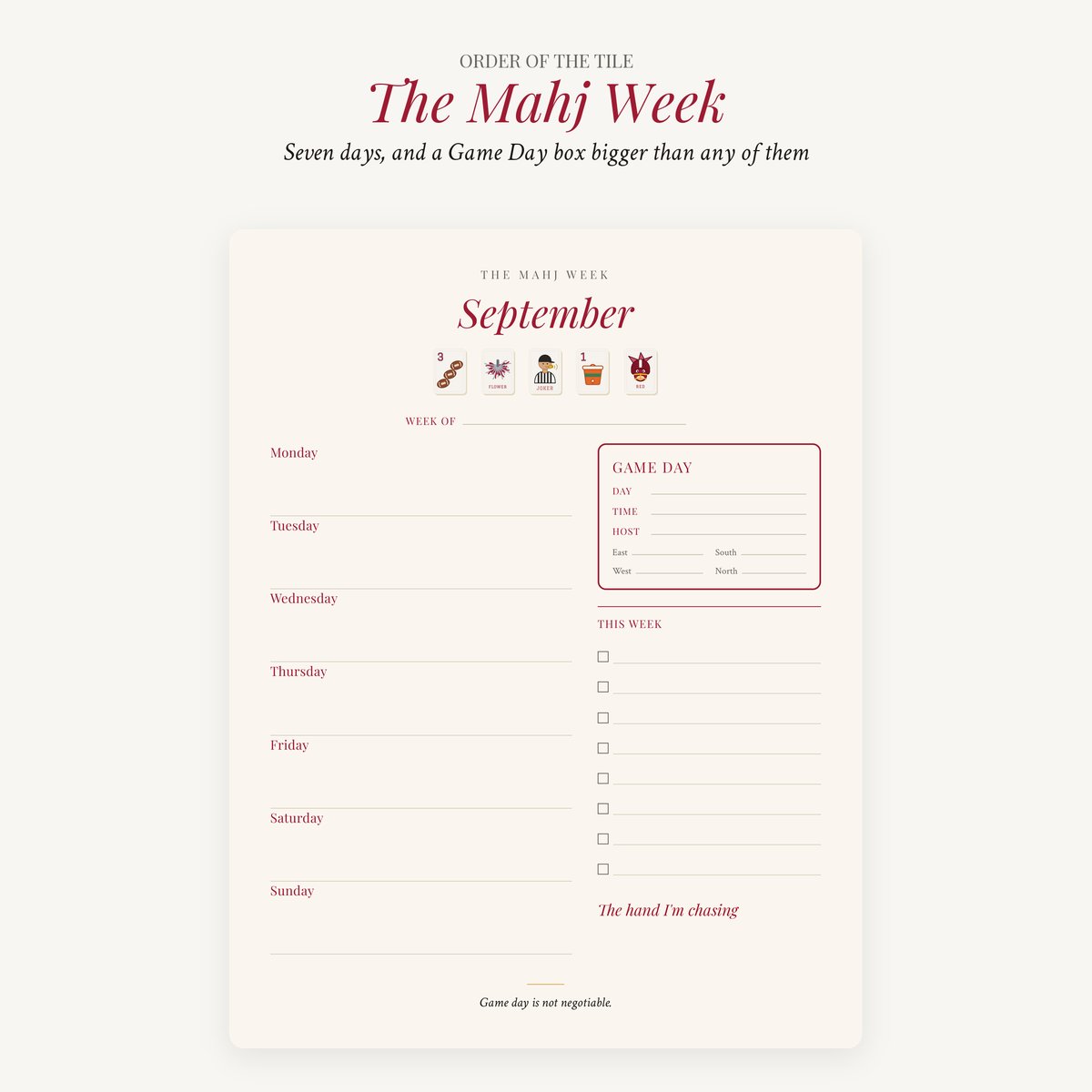 The Daily Planner, Mahj Style: Fall and Holiday 2026 photo 2