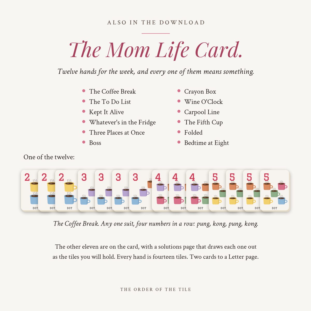The Mom Life Card Deck for American Mahjong photo 8