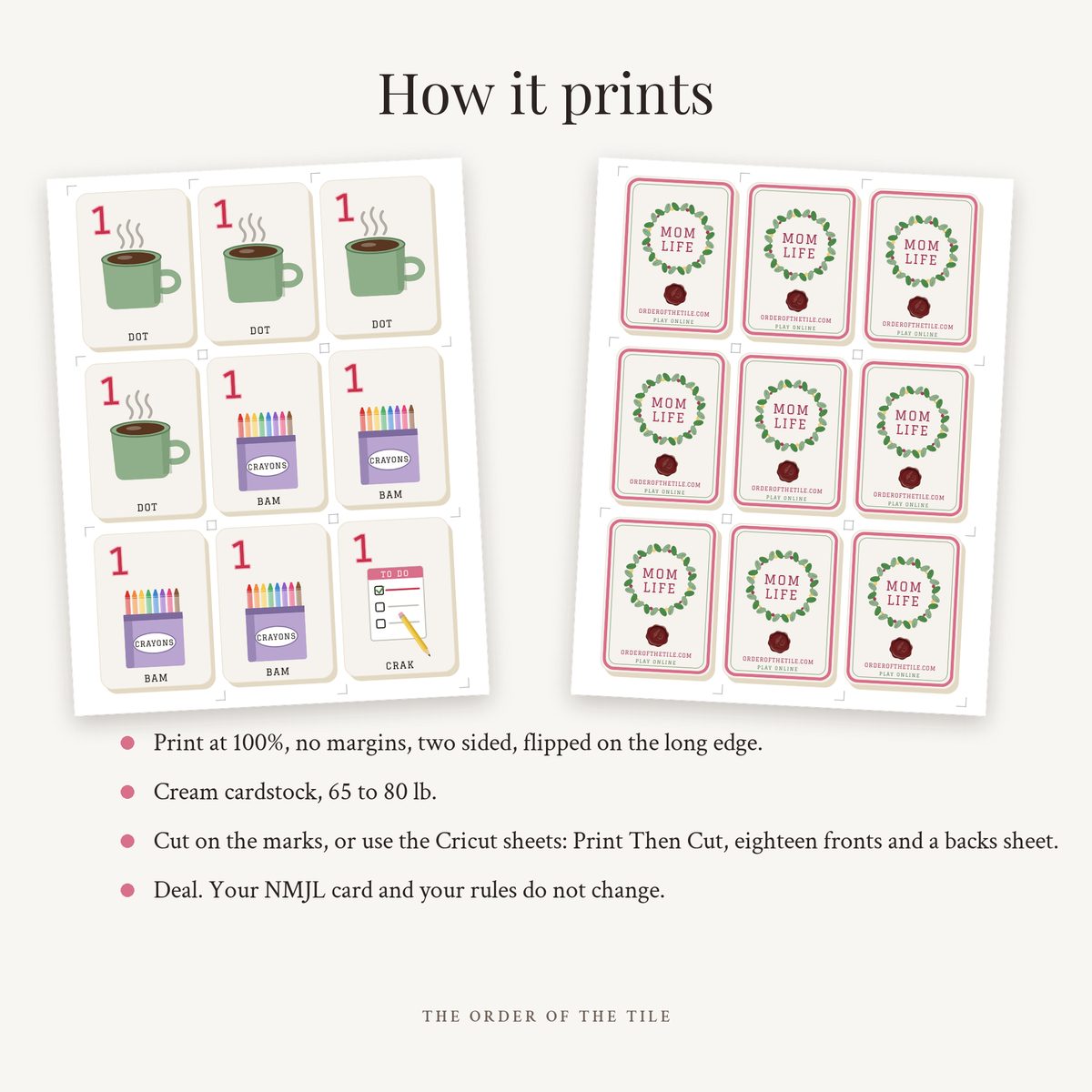 The Mom Life Card Deck for American Mahjong photo 9