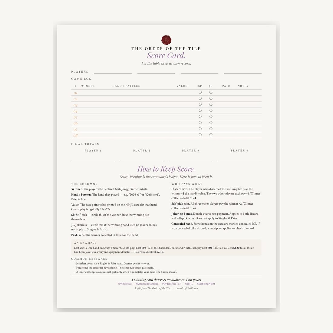 Score Cards, Plus the Rules photo 4