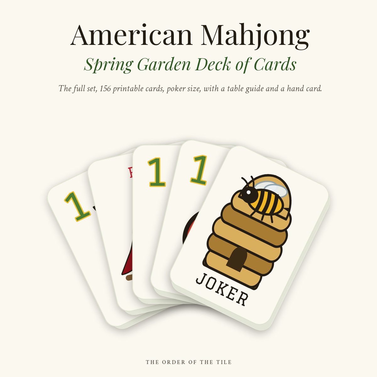 The Spring Garden Card Deck for American Mahjong photo 1
