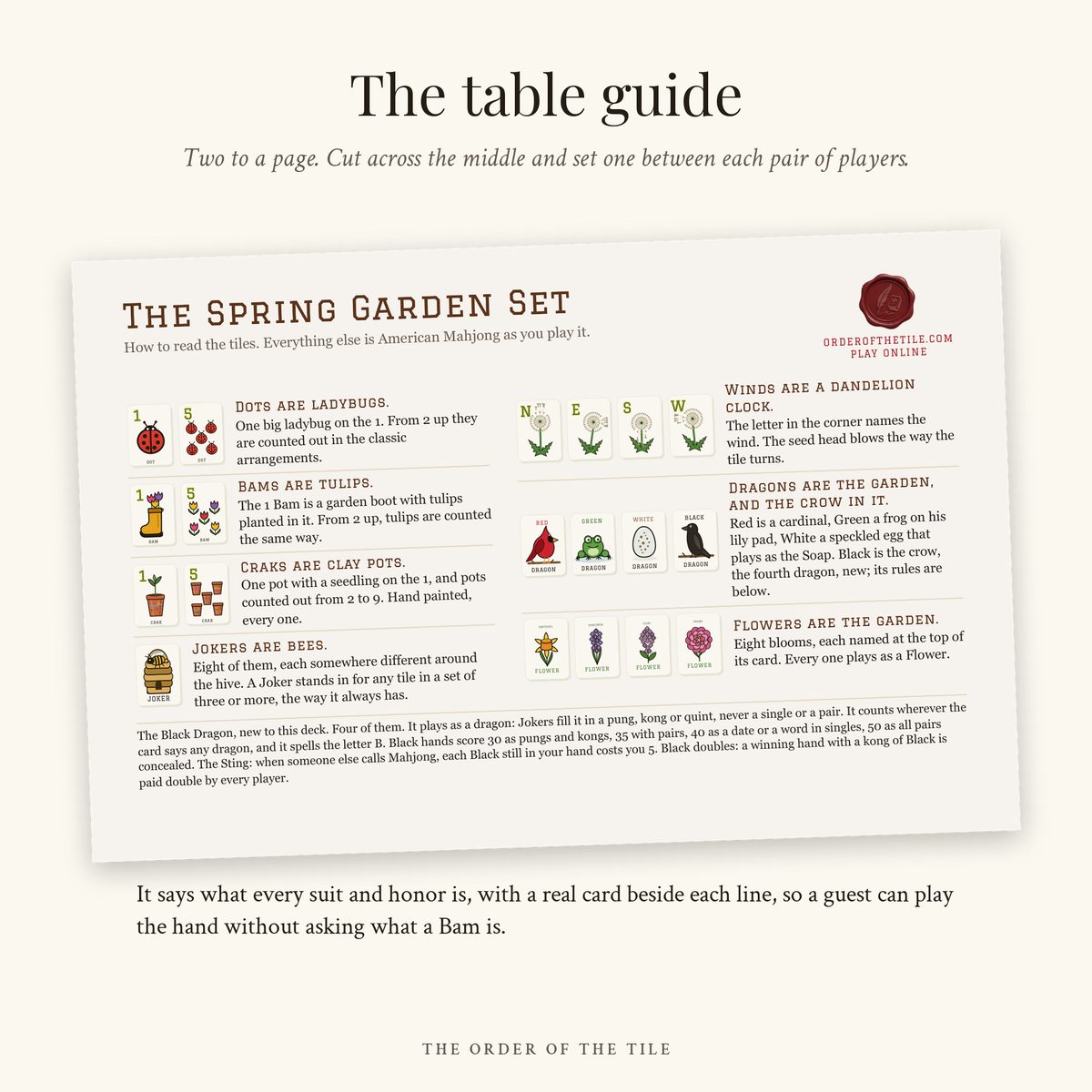 The Spring Garden Card Deck for American Mahjong photo 7