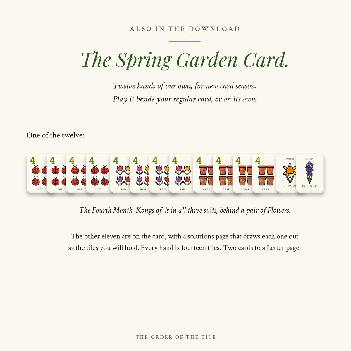 The Spring Garden Card Deck for American Mahjong photo 8