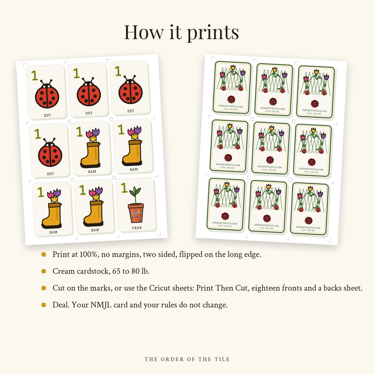The Spring Garden Card Deck for American Mahjong photo 9