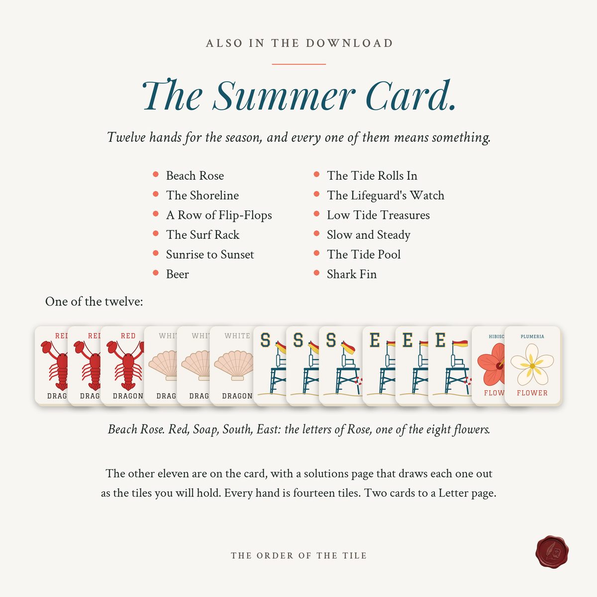 The Summer Card Deck for American Mahjong photo 8
