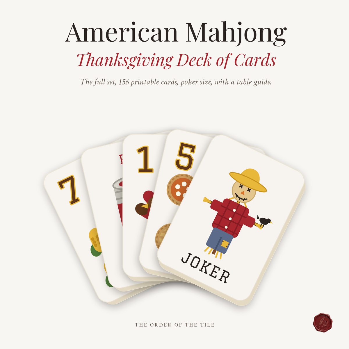 The Thanksgiving Card Deck for American Mahjong photo 1