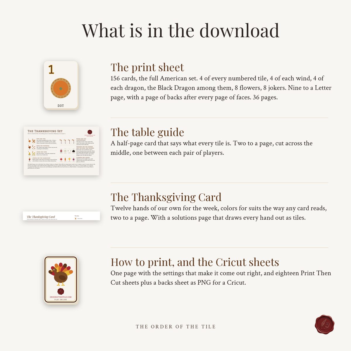The Thanksgiving Card Deck for American Mahjong photo 2