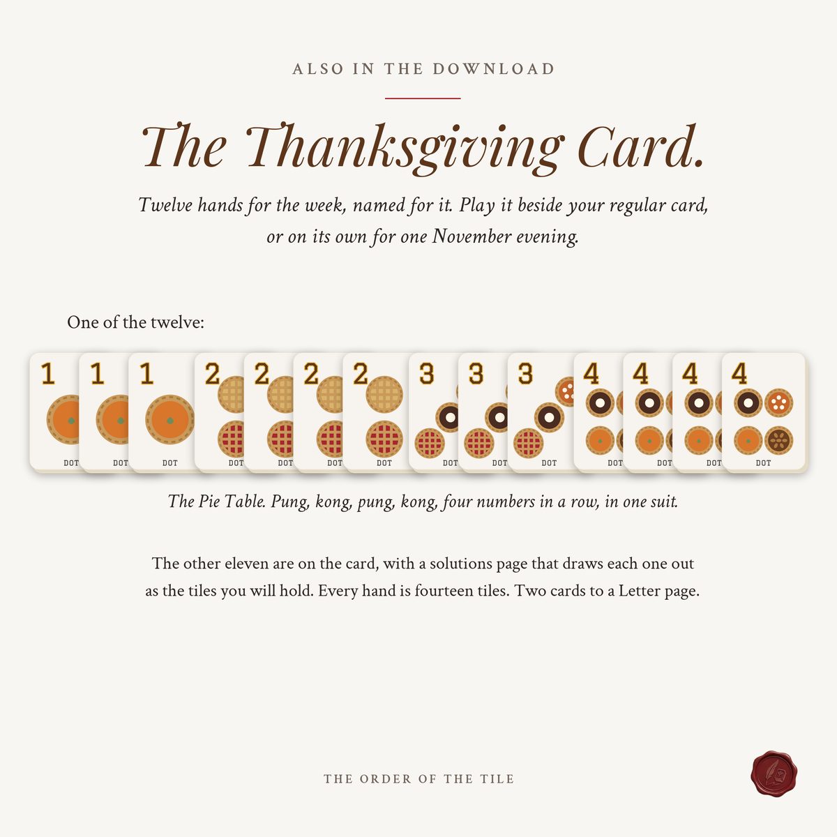 The Thanksgiving Card Deck for American Mahjong photo 8