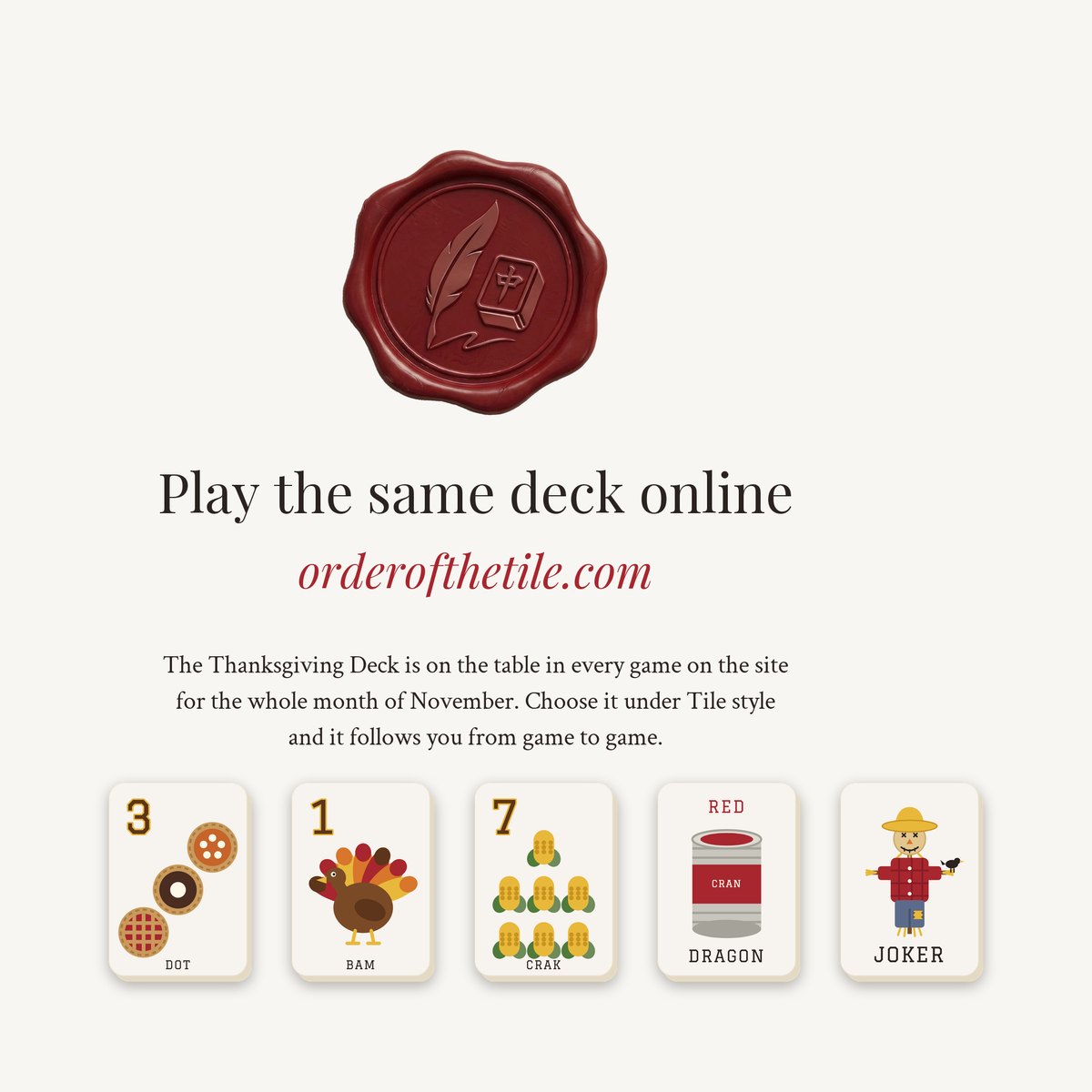 The Thanksgiving Card Deck for American Mahjong photo 10